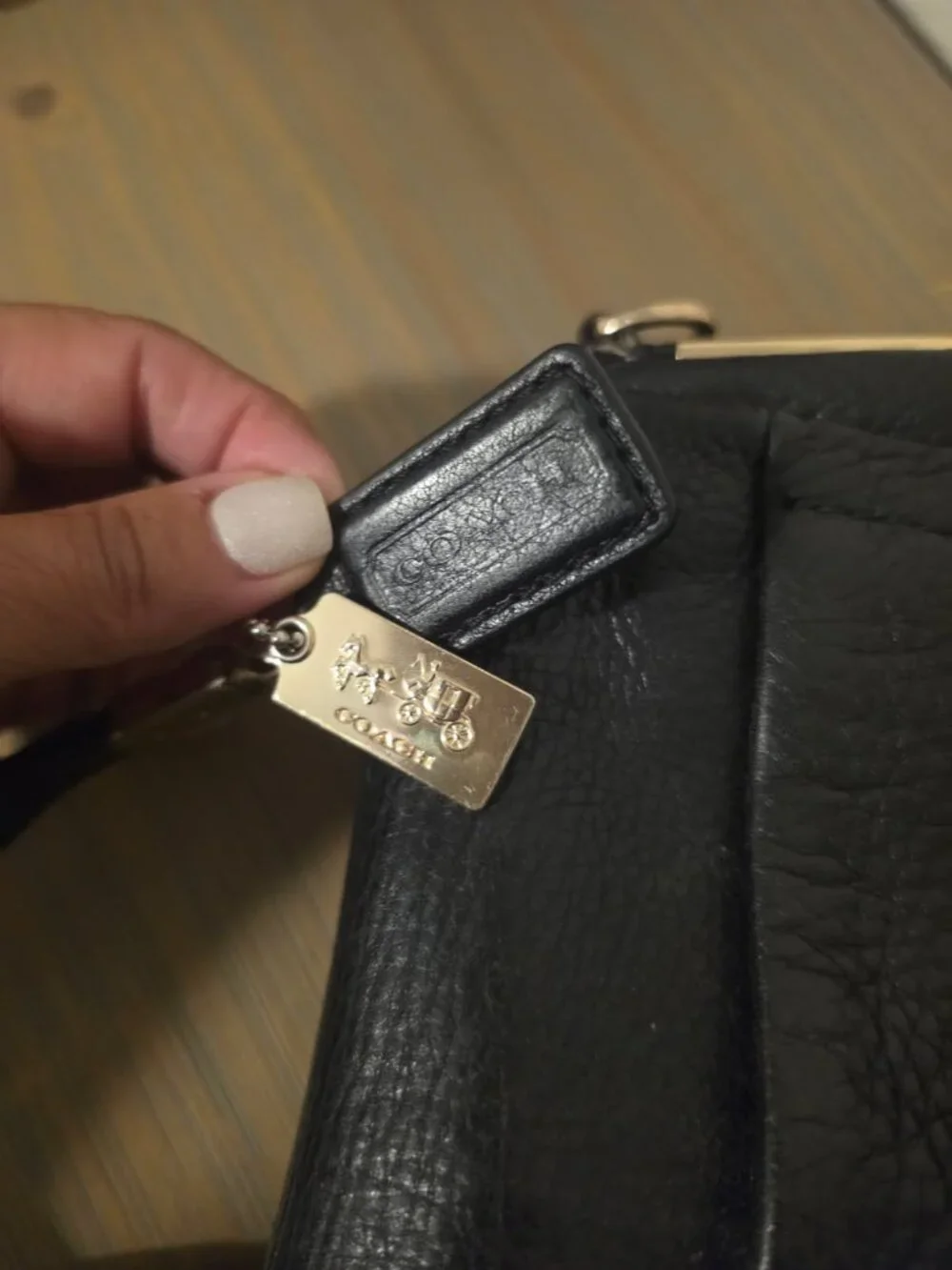 Coach Madison Sadie Leather Flap Satchel Bag Black